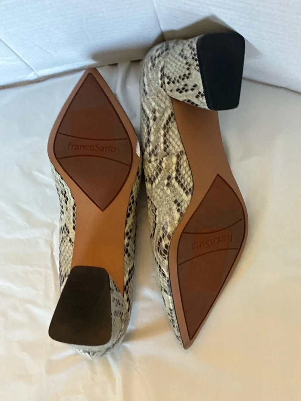 FRANCO SARTO pump romi gray snake print Sz 8.5
